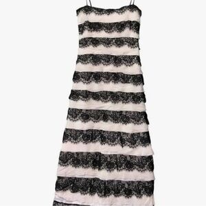 Tadashi Elegant Black and White Lace Dress